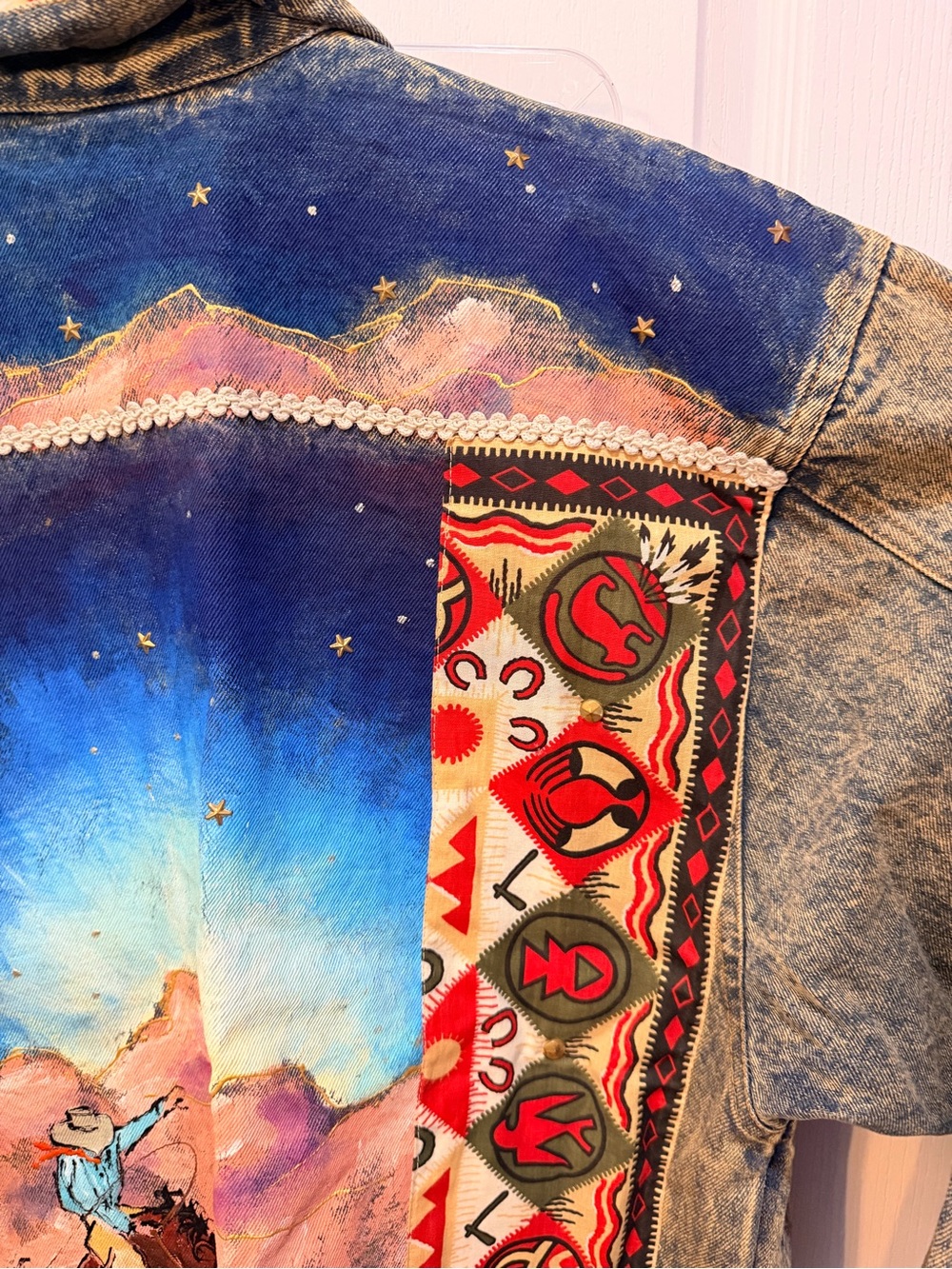 Vintage Hand-Painted Western Denim Jacket (ONLY ONE MADE) size M NWT - Picture 10 of 15